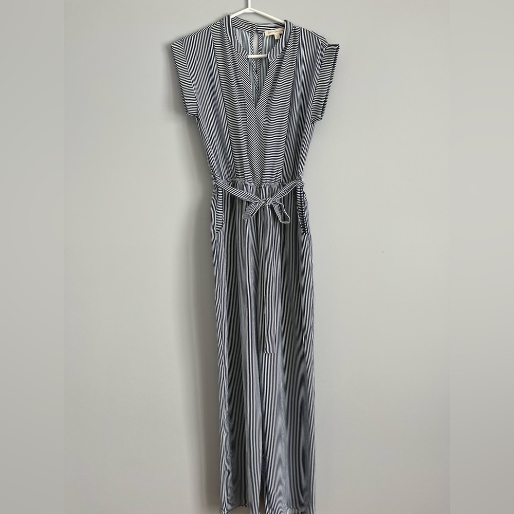 Striped Blue and White Women's Jumpsuit